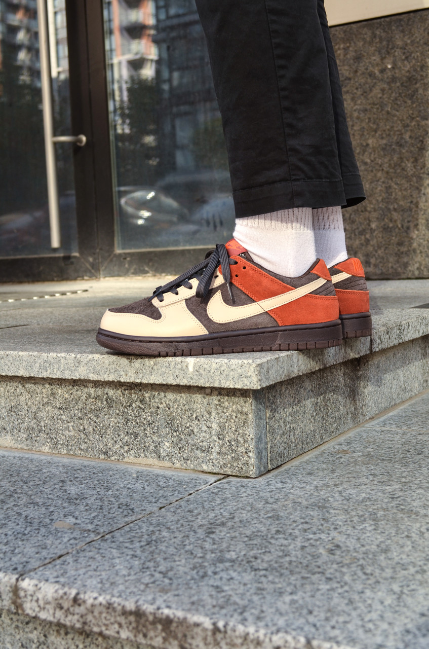 Кросівки чоловічі коричневі Nike SB Dunk Low Brown Beige Orange (14170)