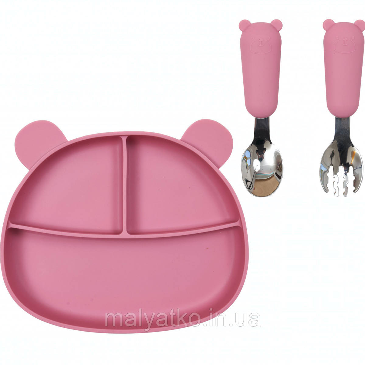 Набір для годування (силіконова тарілка, виделка, ложка ) TM Twins, аналог Doddl арт. TRV-03-08/TV-03-08, фото 1