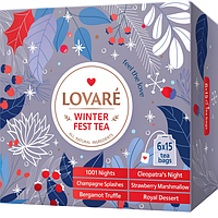 Колекція пакетованого чаю Lovare Fest Tea Set 90 пакетів асорті - 6 видів по 15 штук