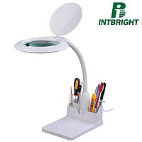 Лампа-лупа настольная Intbright 9101LED-B-R-PLUS-127-5D БЕЛАЯ