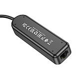 Адаптер Borofone DH6 Erudite 4-in-1 Gigabit Ethernet Adapter(USB to USB3.0*3+RJ45)(L=1.2M) Black, фото 4