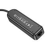 Адаптер Borofone DH6 Erudite 4-in-1 Gigabit Ethernet Adapter(USB to USB3.0*3+RJ45)(L=0.2M) Black, фото 5