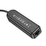 Адаптер Borofone DH6 Erudite 4-in-1 100 Mbps Ethernet Adapter(USB to USB2.0*3+RJ45)(L=1.2M) Black, фото 2