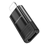 Адаптер BOROFONE BV18 iP male to Type-C female USB2.0 adapter Black, фото 3