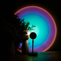 Проекционный ночник закат, Лампа атмосферная проекционный светильник, Лампа закат солнца XV-629 эффект радуги