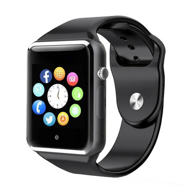 Смарт-годинник Smart Watch A1 розумний електронний зі слотом під sim-карту + карту пам'яті micro-sd. QG-206 Колір: чорний