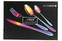 Набор столовых предметов A-PLUS Rainbow 24 столовых приборов цвет радуга