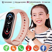 Фитнес браслет FitPro Smart Band M6 (смарт часы, пульсоксиметр, пульс). JZ-126 Цвет: розовый