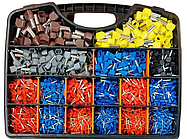 17 видів 2430шт. 0,5-2х10мм.кв набір трубчатих ізольованих наконечників в органайзері 25х21х4см, 20 відділень, [DART.E2430] TACTIX