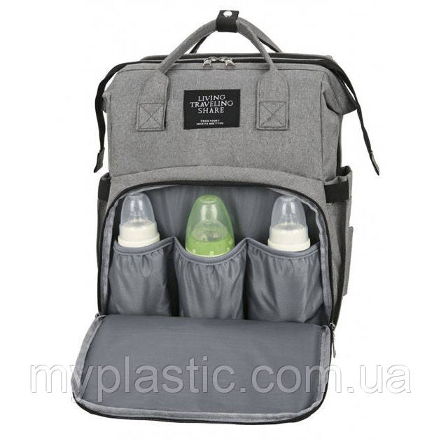 Универсальный рюкзак-кроватка для мам по уходу за детьми Living Traveling Share. PC-554 Цвет: серый - фото 5 - id-p1800022341