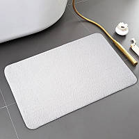 Килимок для ванни та душу Bathlux м'який тканинний прогумований, нековзкий Білий 4595009