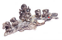 Фигура алтарная Ганеш Пуджа (5 Ганешей) силумин