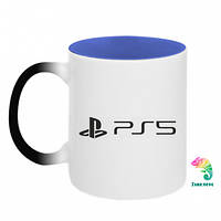 Кружка-хамелеон двухцветная PlayStation 5 Logo