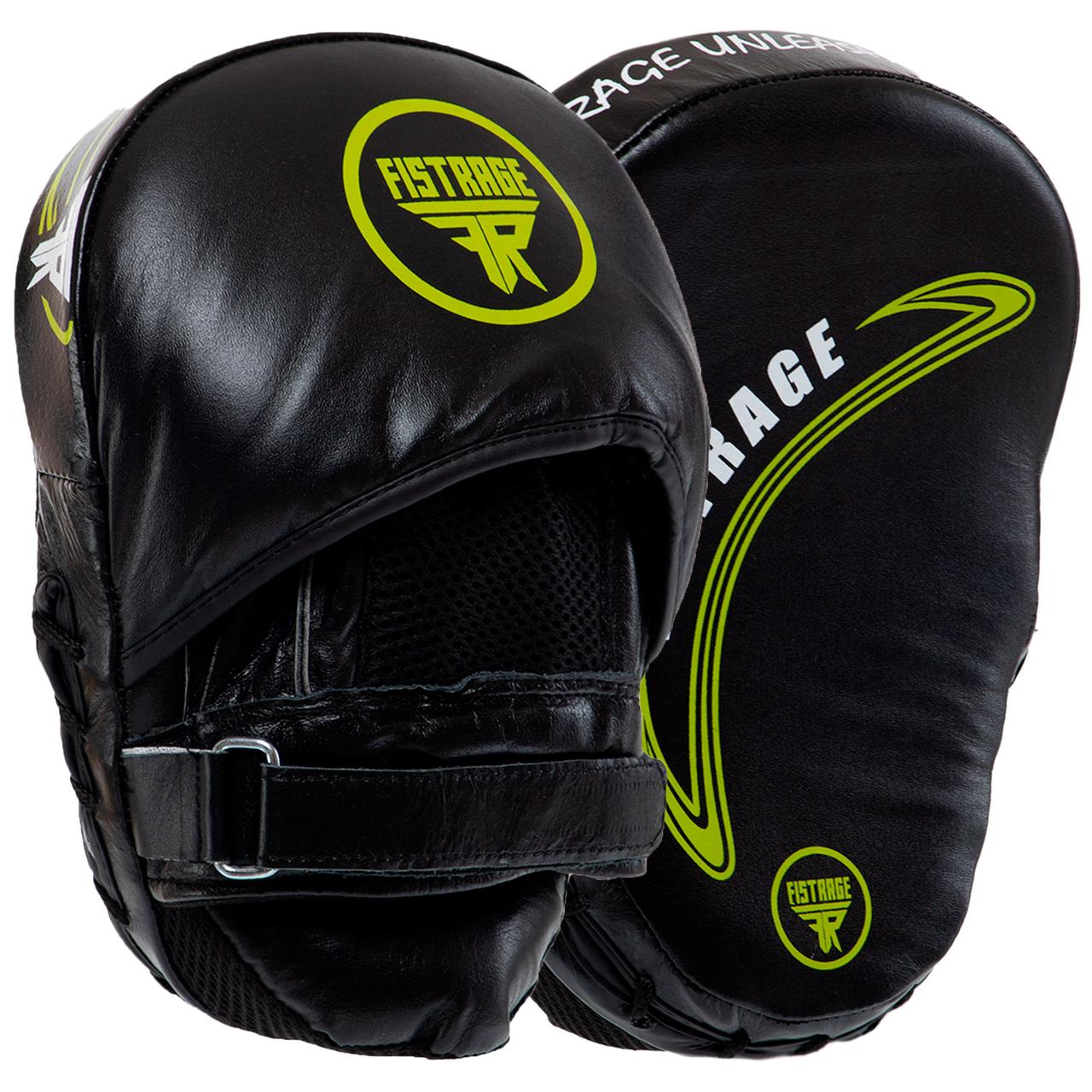 Лапи вигнуті шкіряні (2 шт.) для боксу та єдиноборств FISTRAGE VL-8488 25x20x4 см, фото 1