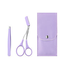 Набор для коррекции бровей SV для стрижки и ухода за бровями (Пинцет + ножницы) Фиолетовый (sv3214)