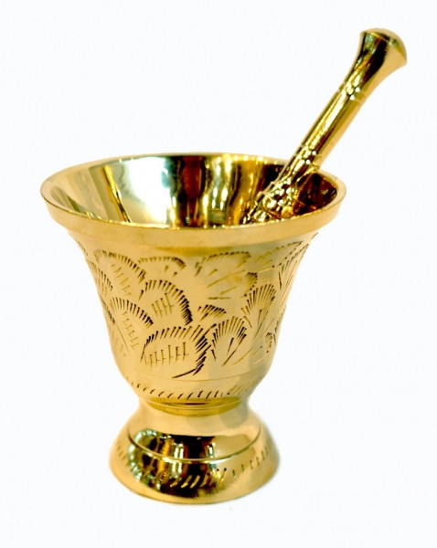 Ступка з пестиком жовтий метал Арт.3606