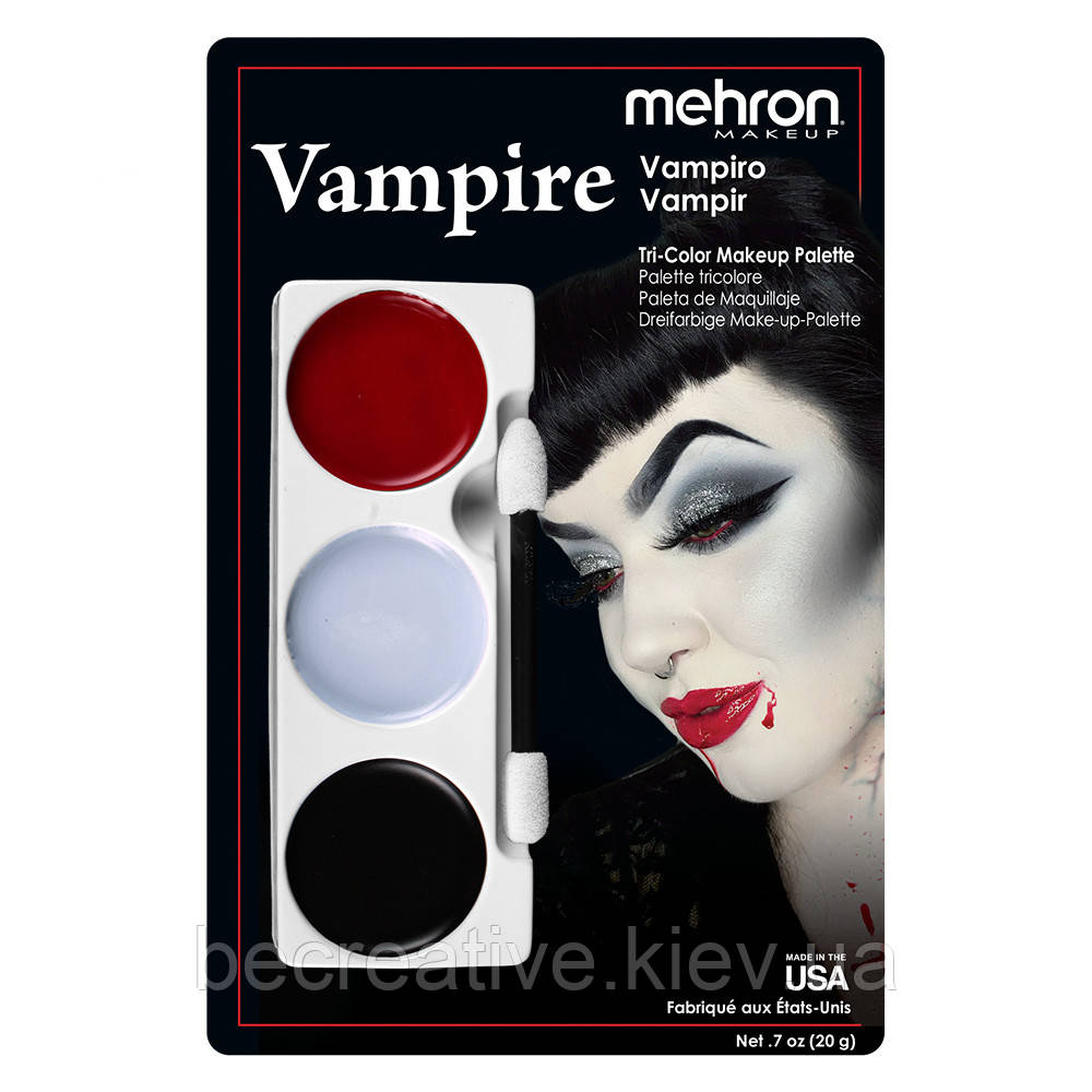 Набір театрального гриму Mehron Tri-Color Makeup Palette (Skeleton)