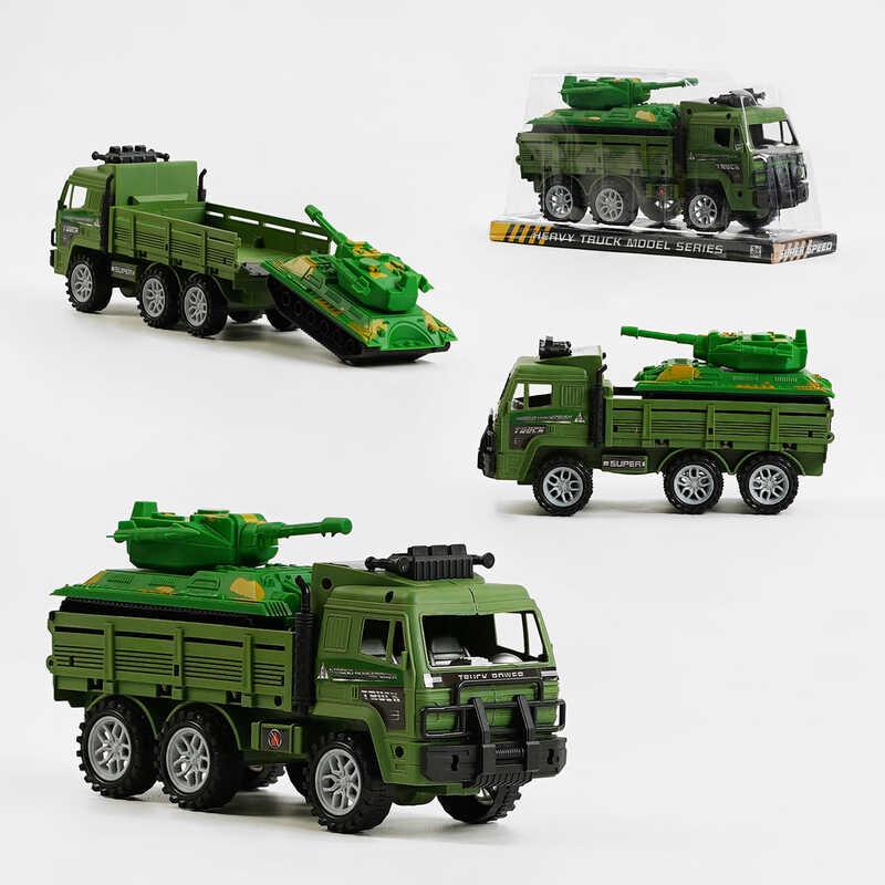 Машина игровая Военная техника грузовик и танк, грузовик с инерцией, 102 - фото 1 - id-p2031551598