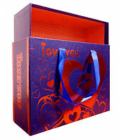 Комплект з 3-х коробок з ручками зі стрічок Синя