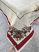 Скатертина новорічна гобелен з люрекс ниткою 140х260