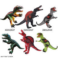 Игрушка Животное K3016 (120шт/2) Динозавры, 6 видов микс, резиновые с силиконовым наполнителем, в пакете