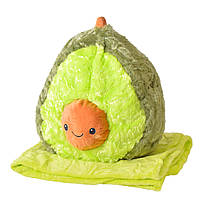 Мягкая игрушка-плед MP01 (40шт) авокадо 40 см, плед 80*120 см