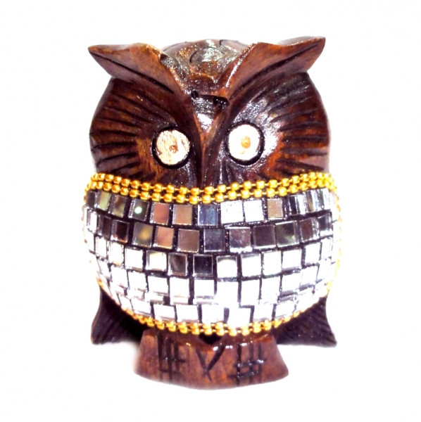 Сова дерев'яна в дзеркалах С6265