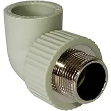 Кут із ЗР 20 мм х 1/2" Тebo, колір сірий