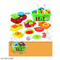 Игрушечный Продукты набор 7708-1 (72шт/2) аксессуары для кухни, прдукты, прлита, досточка в корзинке