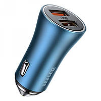 АЗУ Car Charger | 40W | 2U Baseus (CCJD-A03) Golden Contactor Pro Dual Quick Charger Blue