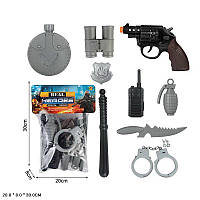 Поліцейський набір арт. 88P-95 (168 шт./2) пістолет, наручники, значок, пакет 20*8*30 см ⁹