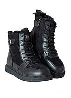 Зимние женские ботинки Lifexpert кожаные с замшевыми вставками черного цвета (37, 38, 39, 40, 41)