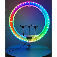 Лампа кольцевая LED 56 см 3D-56 22" 480 pcs normal lights+112 cm RGB lights,with remote, 3 holders