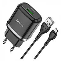 СЗУ и кабель Micro Hoco - N3 Special single port QC3.0 Black