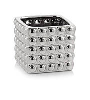 Горщечок-кашпо для квітів керамічний срібний маленький