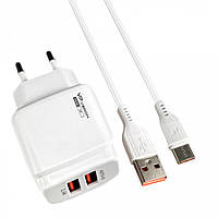 СЗУ Veron VR-C12C (Type C) 2 USB 2.4A White