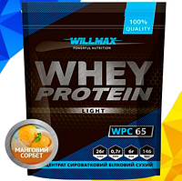 Сывороточный протеин Whey Protein 65% Willmax 1 кг со вкусом манговый сорбет
