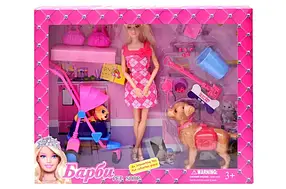 Лялька "Модниця" із собачками та аксесуарами в коробці 40*32,5*6 см
