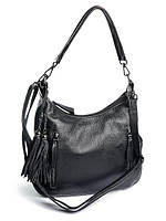 Женская черная сумка мягкая кожа 00118