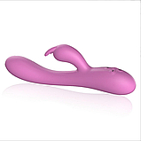 Подвійний вібратор кролик із підігрівом, кліторально вагінальний стимулятор G-Spot, інтимні іграшки, фото 2