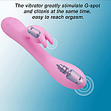 Подвійний вібратор кролик із підігрівом, кліторально вагінальний стимулятор G-Spot, інтимні іграшки, фото 6
