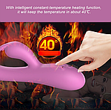 Подвійний вібратор кролик із підігрівом, кліторально вагінальний стимулятор G-Spot, інтимні іграшки, фото 8