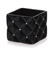 Горщечок кашпо для квітів керамічний чорний