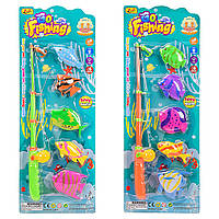 Игрушка Рыбалка 3320K-1 (1545219) (144шт/2) 2 цвета, магнит.,5 рыбок, на планш. 19*52.5 см, р-р игрушки 39