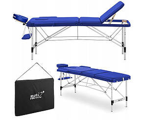 Складаний масажний стіл алюмінієвий Neti 01 із сумкою Синій