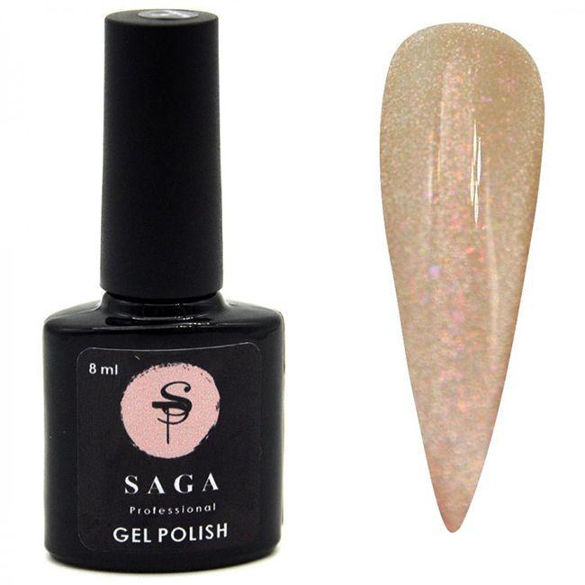 Гель-лак Saga Professional Cat Shine №7 персиковий з глітером, 8 мл, фото 1