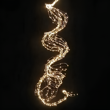 Гірлянда Кінський хвіст від мережі, 1,5 м, 10 ниток, 300 LED, Теплий білий / Світлодіодна новорічна гірлянда