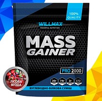 Гейнер для набора веса высокоуглеводный Willmax Mass Gainer 2 кг со вкусом лесной ягоды