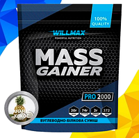 Гейнер для набора веса высокоуглеводный Willmax Mass Gainer 2 кг со вкусом ананас кокос