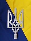 Золота металева верхівка на прапор в формі Тризуба, велике золоте навершя на флагшток, тримач прапора 29х15, фото 3